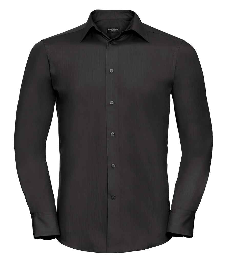 924M Russell Collection Long Sleeve Tailored Poplin Shirt