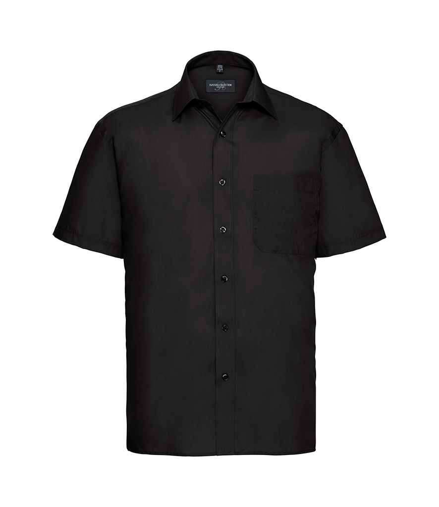 935M Russell Collection Short Sleeve Easy Care Poplin Shirt