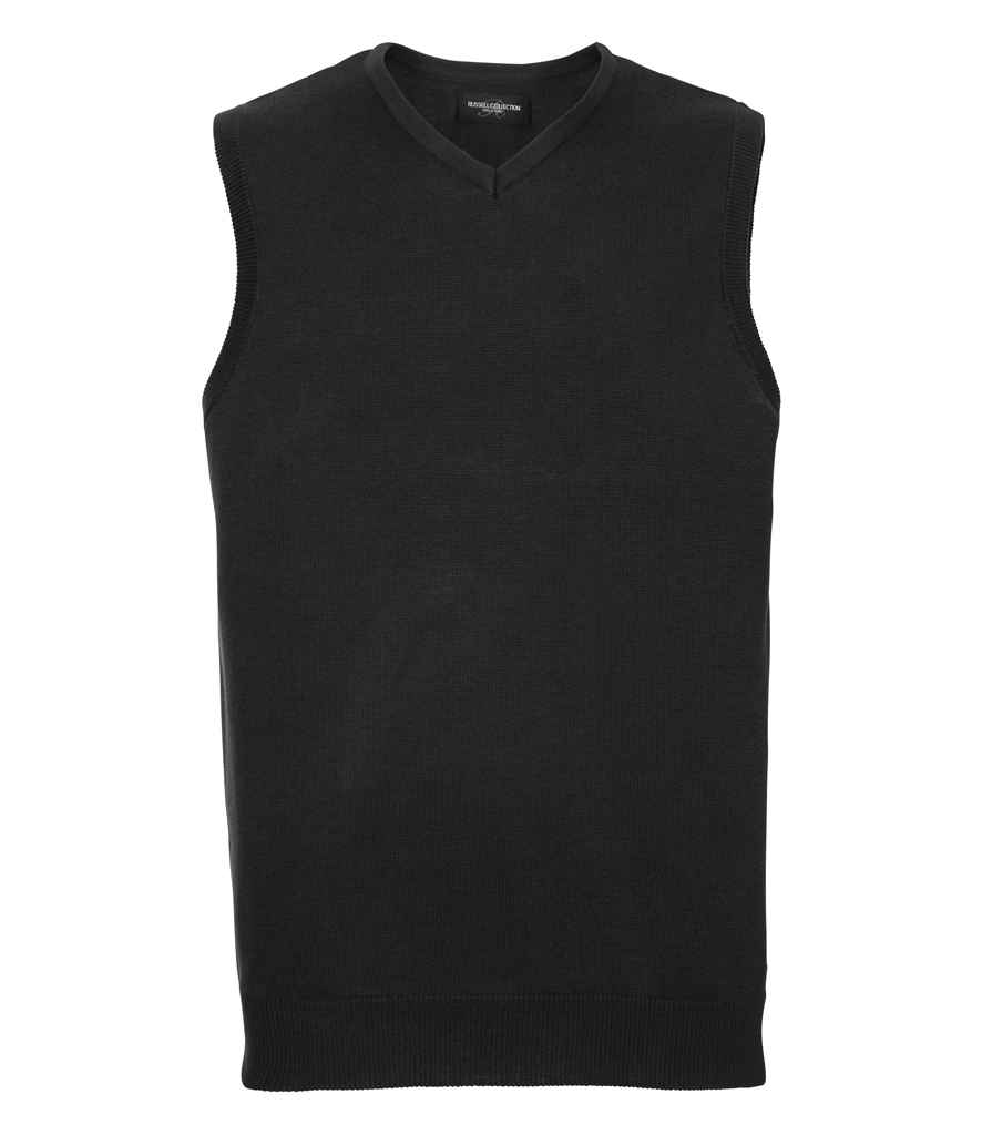 716M Russell Collection Sleeveless Cotton Acrylic V Neck Sweater