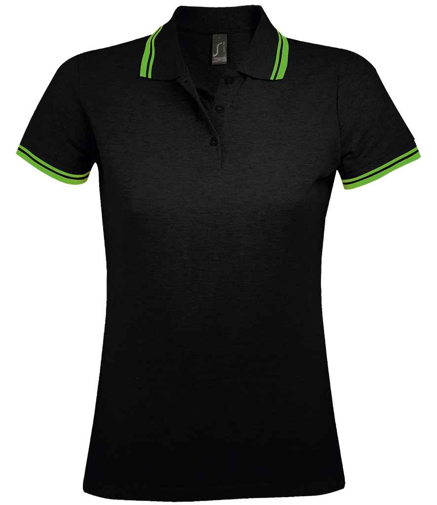 10578 SOL'S Ladies Pasadena Tipped Cotton Piqué Polo Shirt