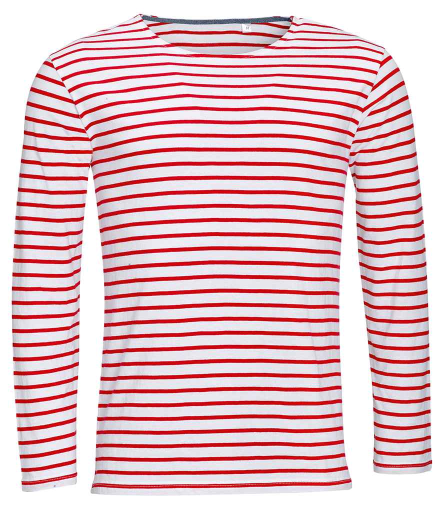 1402 SOL'S Marine Long Sleeve Striped T-Shirt