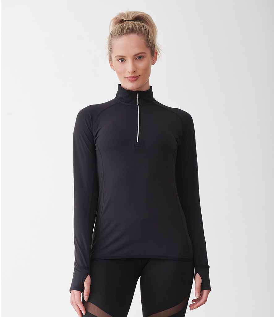 TL563 Tombo Ladies Long Sleeve Zip Neck Performance Top