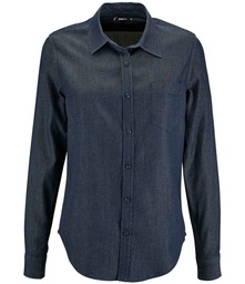 2101 SOL'S Ladies Barry Long Sleeve Denim Shirt