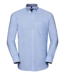 920M Russell Collection Tailored Long Sleeve Washed Oxford Shirt