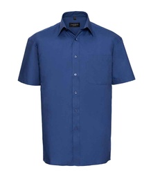 937M Russell Collection Short Sleeve Easy Care Cotton Poplin Shirt