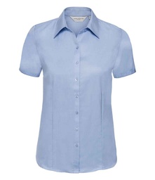 963F Russell Collection Ladies Short Sleeve Herringbone Shirt