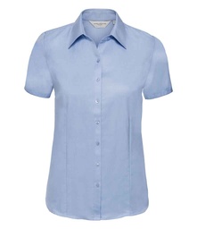 963F Russell Collection Ladies Short Sleeve Herringbone Shirt