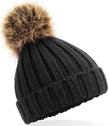 BB412A Beechfield Infant Faux Fur Pom Pom Chunky Beanie