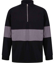 FR006 Front Row Panelled Zip Neck Top