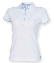 [FR201 WH/SK XXL] FR201 Front Row Ladies Contrast Cotton Piqué Polo Shirt