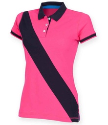 FR213 Front Row Ladies Diagonal Stripe Cotton Piqué Polo Shirt