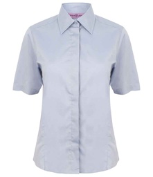 H556 Henbury Ladies Short Sleeve Pinpoint Oxford Shirt