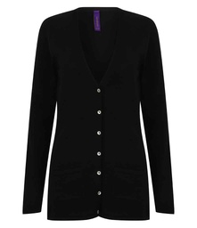 H723 Henbury Ladies Cotton Acrylic V Neck Cardigan