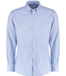 K182 Kustom Kit Slim Fit Stretch Long Sleeve Oxford Shirt