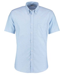 K183 Kustom Kit Short Sleeve Slim Fit Oxford Shirt