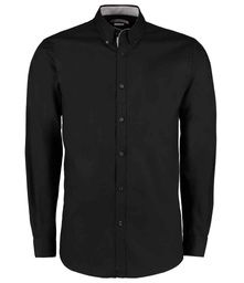 K190 Kustom Kit Premium Long Sleeve Contrast Tailored Oxford Shirt