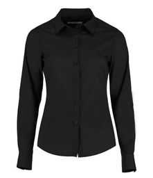 K242 Kustom Kit Ladies Long Sleeve Tailored Poplin Shirt