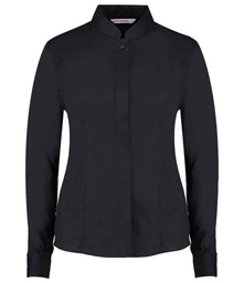 K261 Kustom Kit Ladies Long Sleeve Tailored Mandarin Collar Shirt