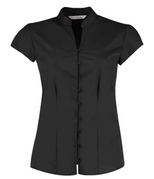 K727 Kustom Kit Ladies Cap Sleeve V Neck Tailored Continental Blouse