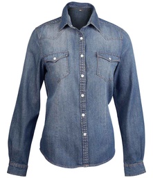 KB518 Kariban Ladies Long Sleeve Denim Shirt