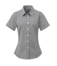 PR321 Premier Ladies Gingham Short Sleeve Shirt