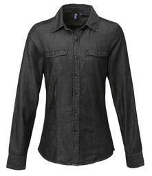 PR322 Premier Ladies Jeans Stitch Denim Shirt