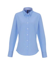 PR338 Premier Ladies Long Sleeve Striped Oxford Shirt