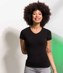 SK122 SF Ladies Feel Good Stretch V Neck T-Shirt