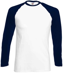 SS32 Fruit of the Loom Contrast Long Sleeve Baseball T-Shirt