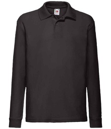 SS45B Fruit of the Loom Kids Long Sleeve Poly/Cotton Piqué Polo Shirt