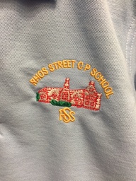 Rhos Street CP School Polo Shirt up to 13yrs (Sky Blue)