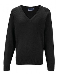 Ysgol Brynhyfryd Black V Neck Knitted Jumper (40″ – 48″)(£34.58 INC VAT)