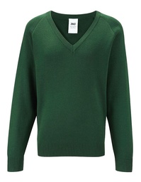 Ysgol Brynhyfryd Bottle Green V Neck Knitted Jumper (40″ – 48″)(£34.58 INC VAT)