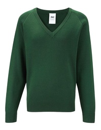 Ysgol Brynhyfryd Bottle Green V Neck Knitted Jumper 1WP (24″ – 32″)