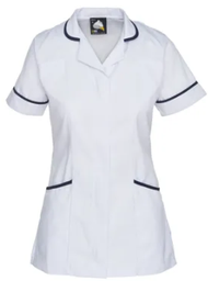 [Coleg Cambria Level 2 Animal Nursing Assistants - Florence Tunic White/Navy] Coleg Cambria Level 2 Animal Nursing Assistants - Women's Florence Tunic White/Navy