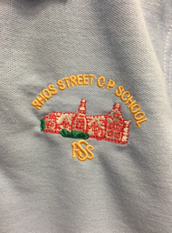 Rhos St CP School Polo Shirt Small/Medium (Sky Blue)