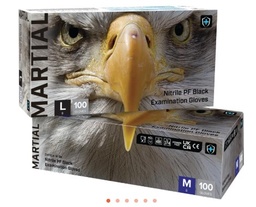 Martial Medium Duty Black Nitrile Gloves - Single Pack