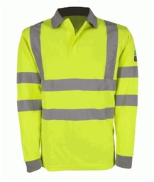 MAHVLPS - HERTZ: INHERENT FR ARC LONG SLEEVE POLO SHIRT IN HI VIS YELLOW