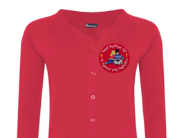 Ysgol Dyffryn Ial Classic Cardigan up to 13yrs (3SU -Red)